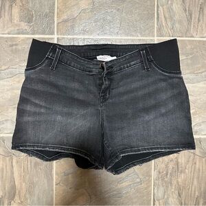 Isabel Maternity by Ingrid & Isabel Black Jean Shorts with Frayed Hem